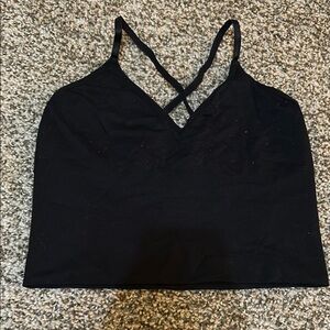 Black Strappy Crop Top